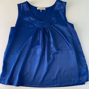 Kasper blue satin tank top sz 1x
